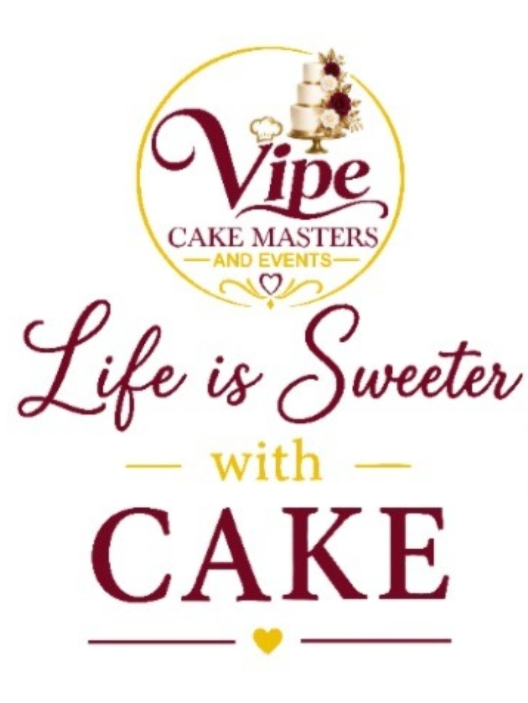 Vipe Cake Masters logo — Life is Sweeter with Cake